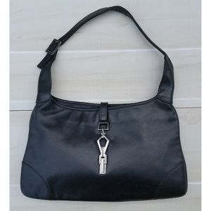 Vintage Gucci Jackie Handbag in Black Leather